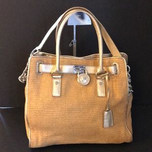 Michael Kors Hamilton Tan With Gold Leather Trim
